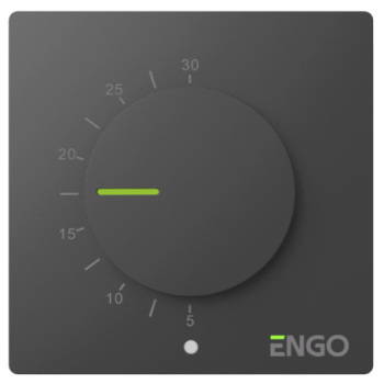 ENGO ESIMPLE230B Przewodowy, natynkowy regulator temperatury z pokrętłem, 230V