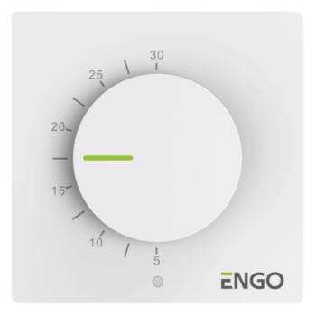 ENGO ESIMPLE230W Przewodowy, natynkowy regulator temperatury z pokrętłem, 230V