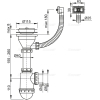ALCAPLAST A447-DN50/40 Syfon zlewozmywaka z elastyczną rurą, sitko nierdzewne DN115 insta-lator