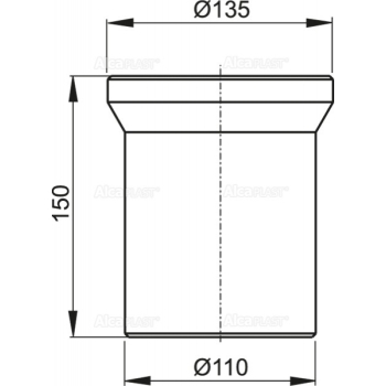 ALCAPLAST A91-150 Przyłącze WC – króciec 150 mm insta-lator